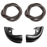 1964-1965 Chevelle Coupe Door Jamb Windlace And End Cap Kit Image