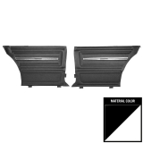 1966 Chevelle 2 Door Sedan Rear Door Panels, Unassembled, White/Black Image