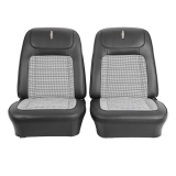 1968 Camaro Houndstooth Bucket Seat Covers, Black Image