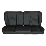 1970-1972 Monte Carlo Front Bench Seat, Black Vinyl Wide Black Inserts Black Stitch, No Cup Holders Image