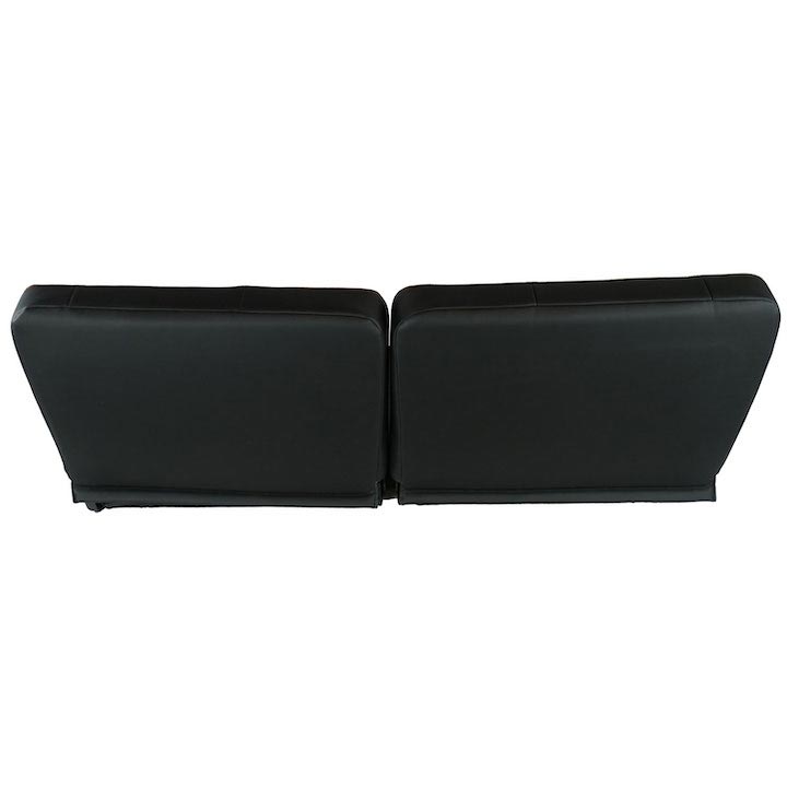 1970-1972 Monte Carlo Front Bench Seat, Black Vinyl Wide Black Inserts Red Stitch, With Cup Holders