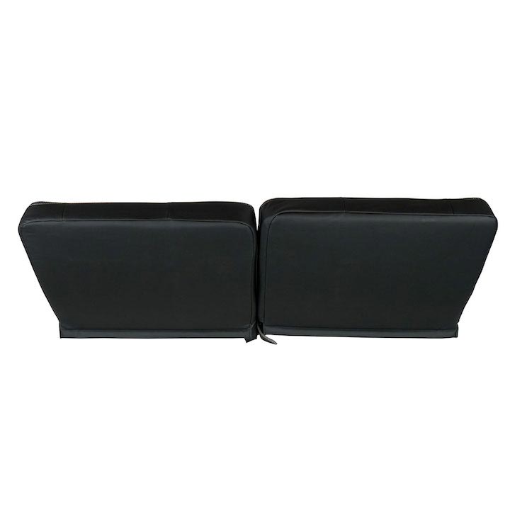 1964-1972 Chevelle Front Bench Seat, Black Vinyl Wide Black Inserts White Stitch, No Cup Holders: RM-BA11X6X