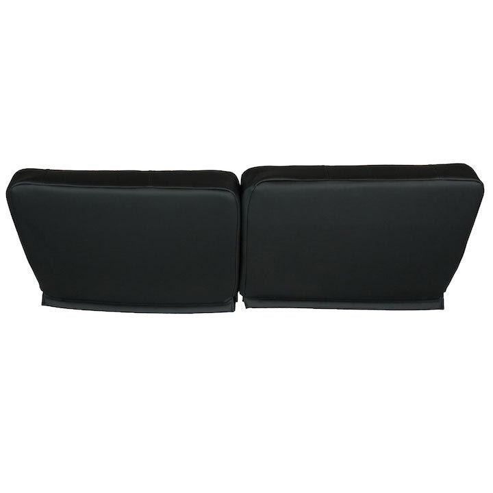 1964-1972 Chevelle Front Bench Seat, Black Vinyl Wide Red Inserts Black Stitch, No Cup Holders: RM-BA12X1X