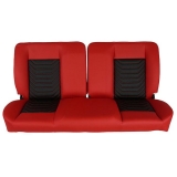 1970-1972 Monte Carlo Front Bench Seat, Red Vinyl Wide Black Inserts Red Stitch, No Cup Holders Image