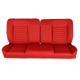 1964-1972 Chevelle Front Bench Seat, Red Vinyl Wide Red Inserts Black Stitch, No Cup Holders Image
