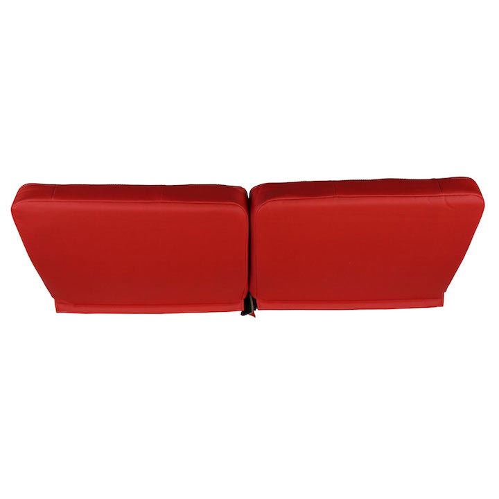 1964-1972 Chevelle Front Bench Seat, Red Vinyl Wide Red Inserts White Stitch, No Cup Holders