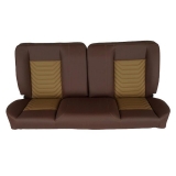1964-1972 Chevelle Front Bench Seat, Brown Vinyl Camel & Beige Inserts Brown Stitch, No Cup Holders Image