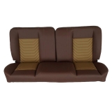 1970-1972 Monte Carlo Front Bench Seat, Brown Vinyl Camel & Beige Inserts Brown Stitch, No Cup Holders Image