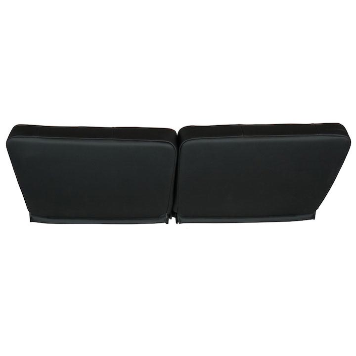 1964-1972 El Camino Front Bench Seat, Black Vinyl Black & Red Inserts Red Stitch, With Cup Holders