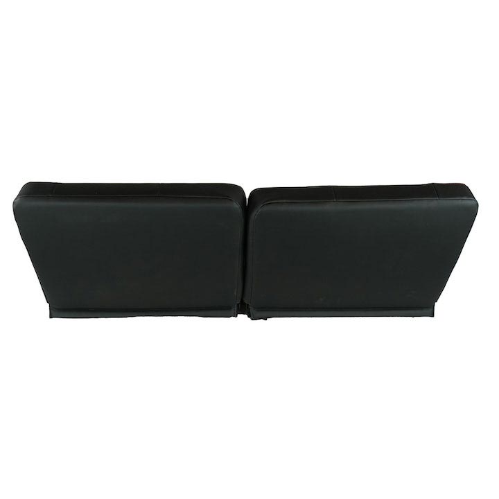 1964-1972 Chevrolet Front Bench Seat, Black Vinyl Narrow Black Inserts Red Stitch, With Cup Holders