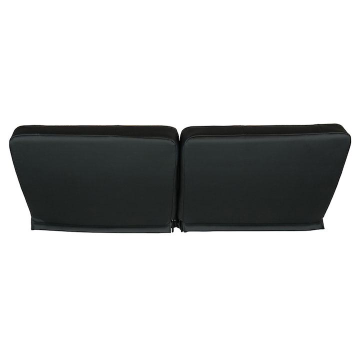 1964-1972 Chevrolet Front Bench Seat, Black Vinyl Narrow Black Inserts White Stitch, With Cup Holder