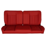 1970-1972 Monte Carlo Front Bench Seat, Red Vinyl Narrow Black Inserts Black Stitch, No Cup Holders Image