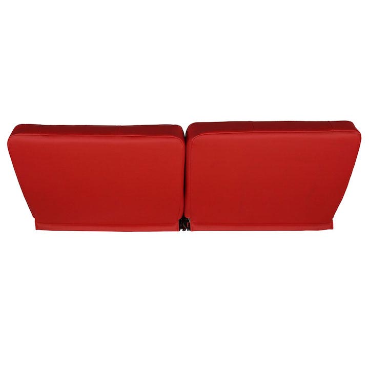 1970-1972 Monte Carlo Front Bench Seat, Red Vinyl Narrow Black Inserts Black Stitch, No Cup Holders