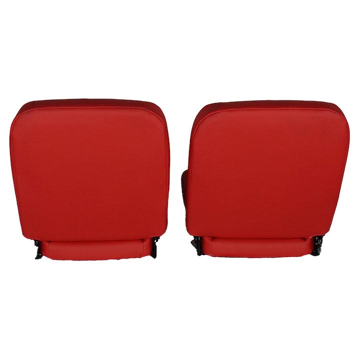1967-1981 Camaro Front Bucket Seat, Red Vinyl Narrow Red Inserts Black Stitch