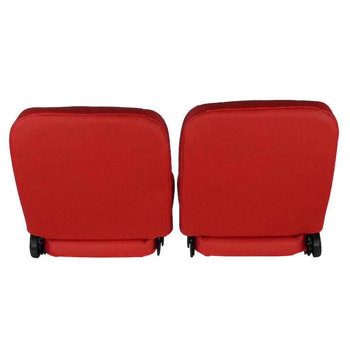 1967-1981 Camaro Front Bucket Seat, Red Vinyl Narrow Red Inserts White Stitch