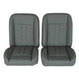 1967-1981 Camaro Front Bucket Seat, Gray Vinyl Narrow Gray Inserts Gray Stitch Image