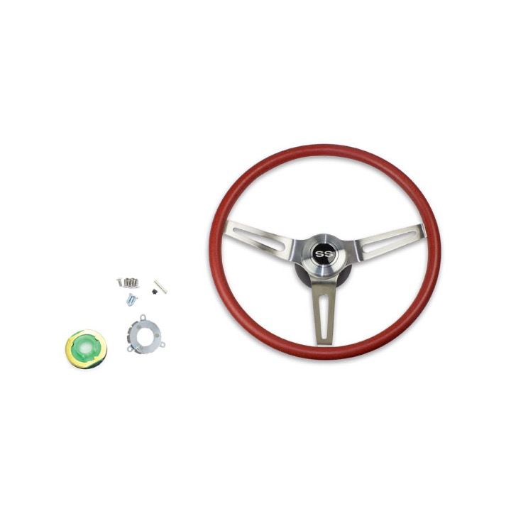 1969-1970 Chevelle Red Comfort Grip Sport Steering Wheel Kit With Tilt
