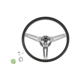 1969-1970 Chevelle Black Comfort Grip Steering Wheel Kit w/ SS Emblem, Non-Tilt Image