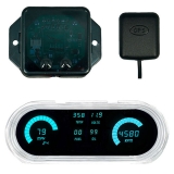 1962-1965 Nova LED Digital Replacement Gauge Panel With GPS Teal LED Image