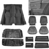 1966 Chevelle Convertible Junior Interior Kit For Bucket Seats, Black Image