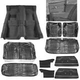 1971-1972 Chevelle Convertible Junior Interior Kit For Bench Seats, Black Image