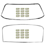 1968-1974 Nova Front And Rear Windshield Molding Kit With Clips GM Restoration Image
