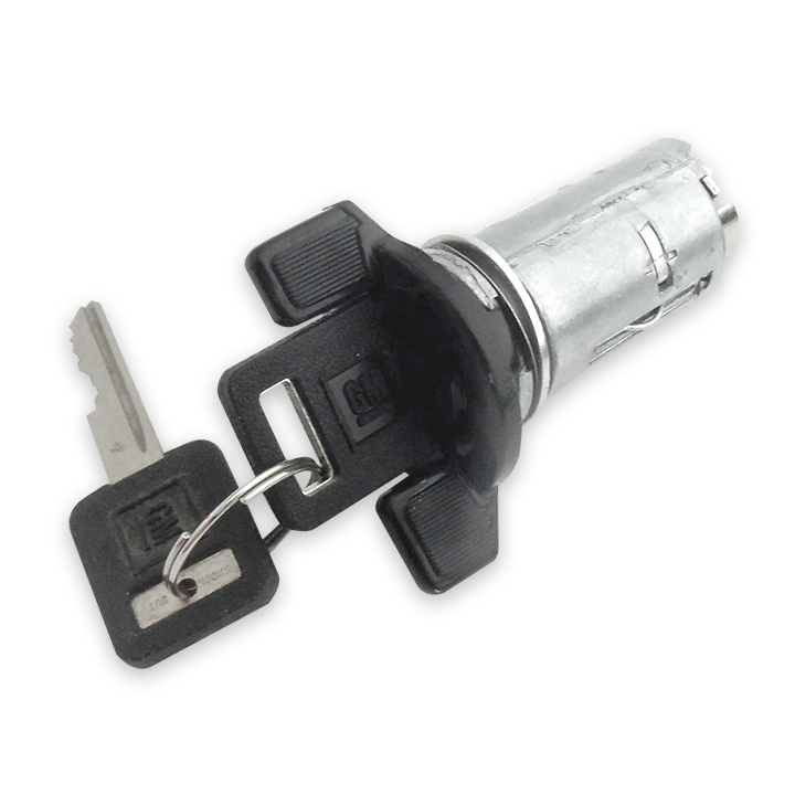 1983-1988 Chevrolet Ignition Lock With Black Caps Square Knock Out Keys