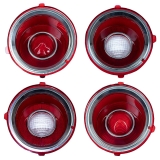1970-1971 Camaro Standard Tail Lamp Lens Kit With Chrome Center Trim Ring 1st Design