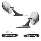 1966-1974 Nova Round Side View Mirror Kit, Without Bowtie Image