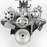 EMS S-Drive Plus Serpentine Pulley System, No Power Steering, Small Block, Clear Anodized Image