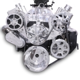 EMS S-Drive Plus Serpentine Pulley System, Plastic PS Reservoir, Big Block, Clear Anodized Image