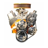 1967-2002 Camaro Small Block V-Drive Kit W/Remote Power Steering Reservoir Raw Machined Finish No AC Image
