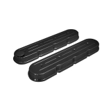 1967-2002 Camaro Eddie Motorsports Chevy LS Cast Valve Covers, Ball Milled, Gloss Black Image