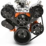 EMS Small Block Raven S-Drive Plus 8Rib Serpentine System, Remote Res, Matte Black Finish Image