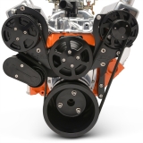 EMS Small Block Raven S-Drive Plus 8Rib Serpentine System, No Power Steering, Matte Black Finish Image