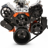 EMS Small Block Raven S-Drive 6Rib Serpentine System, No AC, Plastic PS Res, Matte Black Finish Image