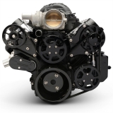 EMS LS Series Raven S-Drive Plus 8Rib Serpentine System, No AC, Billet PS Res, Gloss Black Finish Image