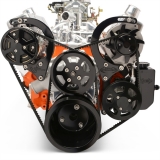 EMS Chevy Big Block Raven V-Drive Kit, Billet PS Res, Gloss Black Anodized: MS118-95BBA Image