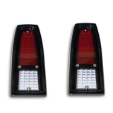 Eddie Motorsports 1966-1967 Nova Billet Tail Light Bezel Kit w/ LED Lights, Gloss Black Anodized Image