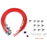 1964-1977 Camaro MSD Red Super Conductor Spark Plug Wire Set, 90 Degree, HEI Cap: 31229 Image