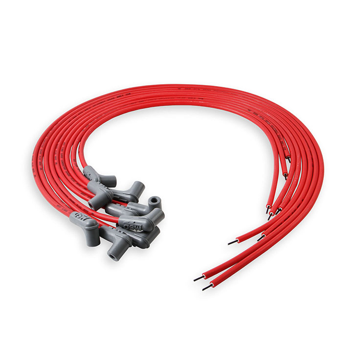 1962-2021 Chevrolet MSD Red Super Conductor Spark Plug Wire Set, 90 Degree  Plug, HEI Cap