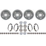 1964-1972 El Camino Rally Wheel Kit 15 X 7 Kit With Chevrolet Motor Division Flat Caps Bowtie Rings Image