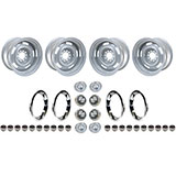 1964-1972 Chevelle Rally Wheel Kit 14 X 6 Kit With Chevrolet Disc Brakes Flat Caps Image