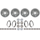 1970-1972 Monte Carlo Rally Wheel Kit 15 X 7 Kit With Disc Brakes Flat Caps Bowtie Rings Image