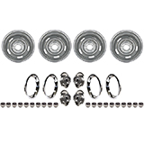 1962-1979 Nova Rally Wheel Kit 15 X 7 With Chevrolet Motor Division Turbine Style Caps Image