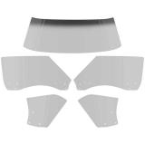 1968-1969 Camaro Convertible 5 Piece Glass Kit Smoke Gray Tint Image