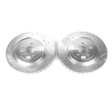 2010-2021 Camaro Rear Evolution Drilled & Slotted Rotors - Pair Image