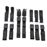 1964-1967 Chevelle GM Restoration Fisher Coach Seat Belt Set with Shoulder Harnesses, Red Image