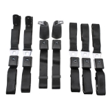 1964-1967 Chevelle GM Restoration Fisher Coach Seat Belt Set with Shoulder Harnesses, Black Image