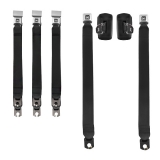 1970-1972 Monte Carlo Deluxe Small Buckle GM Seat Belt Set, Front and Rear, Black Image